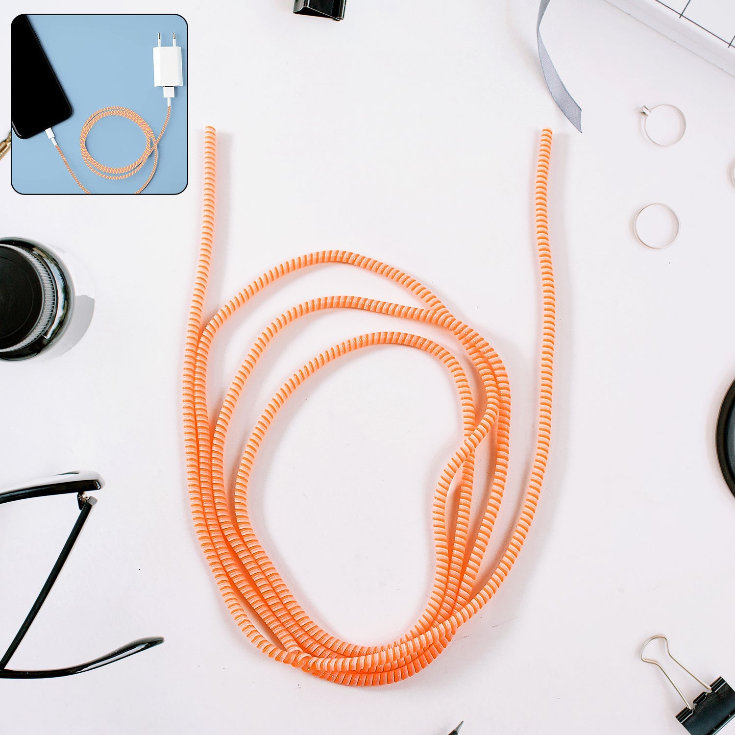 Flexible Spiral Cable Protector Sleeve (1 Pc) Flexible Spiral Cable Protector Sleeve (1 Pc)